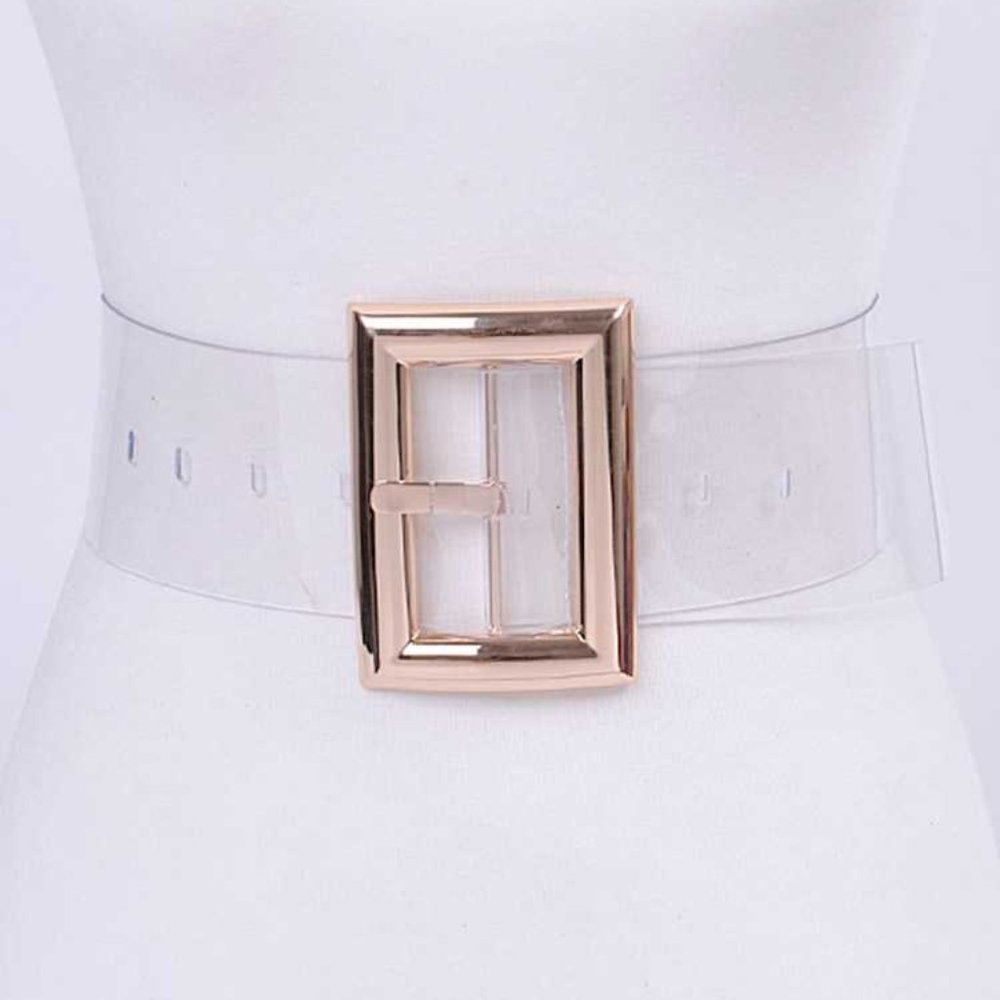 Plus Size Clear & Gold Belt For Women's